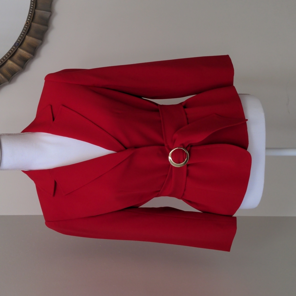 Size 4 petite Tahari bright red blazer
